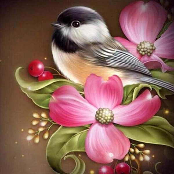 Diamond Painting - Little Bird and Flowers Online - Image 2