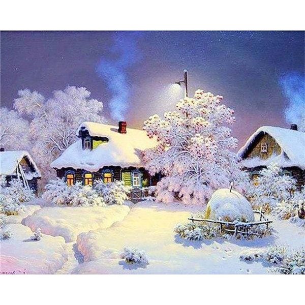 Diamond Painting - Houses in the Snow Cheap - Image 2