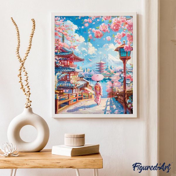 Diamond Painting - Sakura Street in Kyoto Hot on Sale - Image 3