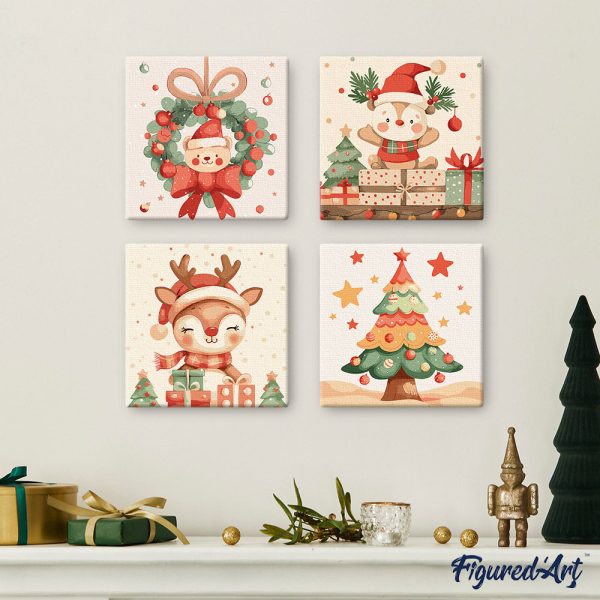 Mini Paint by numbers 8 x8  framed - Holiday Gift Bear Online Hot Sale - Image 2