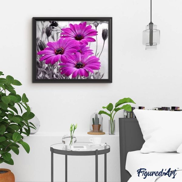 Diamond Painting - Purple Daisies Online Sale - Image 3