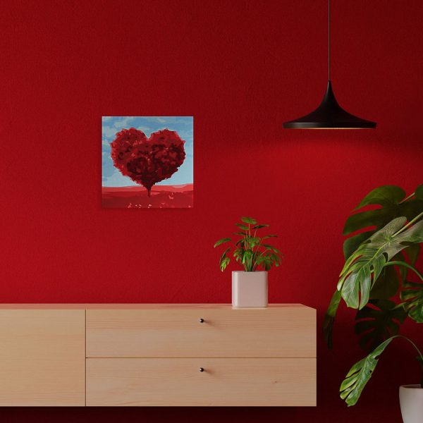 Mini Paint by numbers 8 x8  framed - Tree with Heart Shape Sale - Image 2