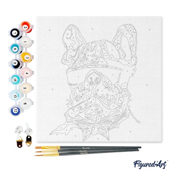 Mini Paint by numbers 8 x8  framed - Dog Businessman For Cheap - Image 5