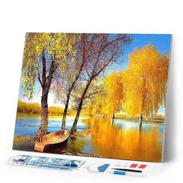 Diamond Painting - Boat on a Pond Hot on Sale