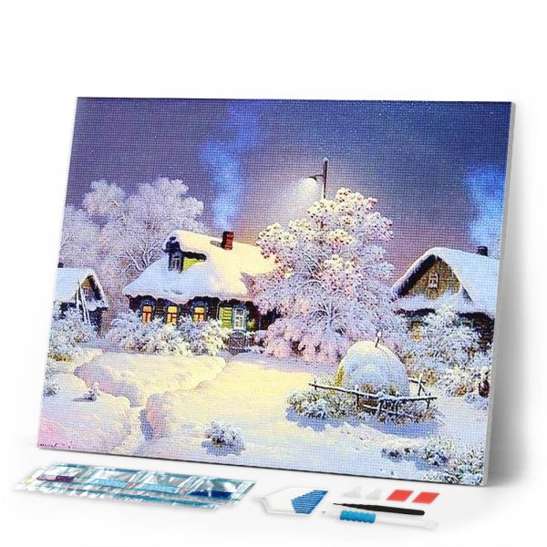 Diamond Painting - Houses in the Snow Cheap
