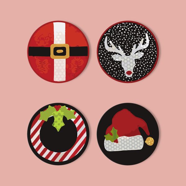 Paint by numbers 6  Coasters (4 pieces) - Creative Christmas Gift Fashion - Image 3