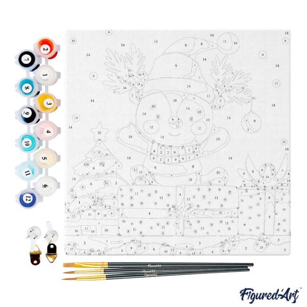 Mini Paint by numbers 8 x8  framed - Holiday Gift Bear Online Hot Sale - Image 5