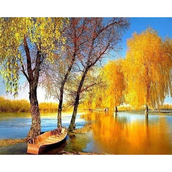 Diamond Painting - Boat on a Pond Hot on Sale - Image 2
