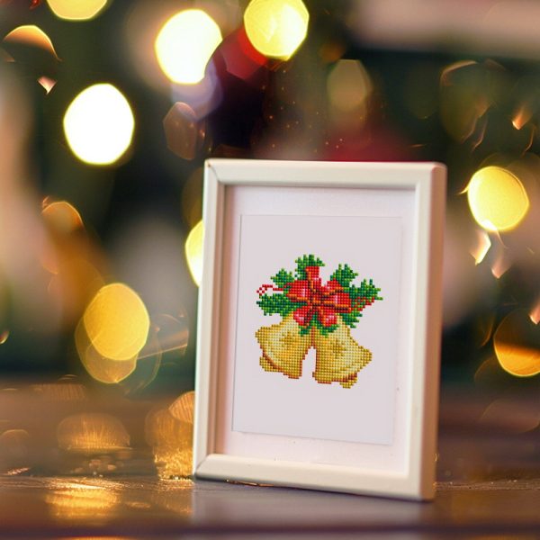Mini Diamond Painting 6 x8  (2 pieces) - Christmas Bells and Bouquets Online Sale - Image 4
