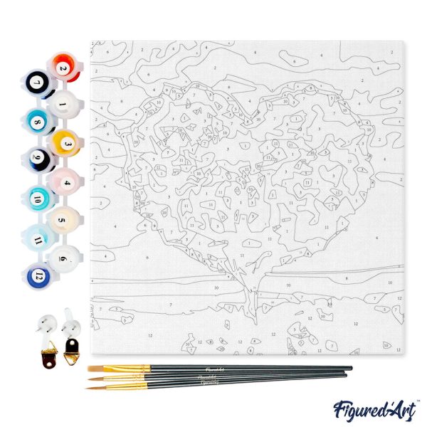 Mini Paint by numbers 8 x8  framed - Tree with Heart Shape Sale - Image 5