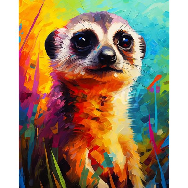 Diamond Painting - Colorful Abstract Meerkat Cheap - Image 2