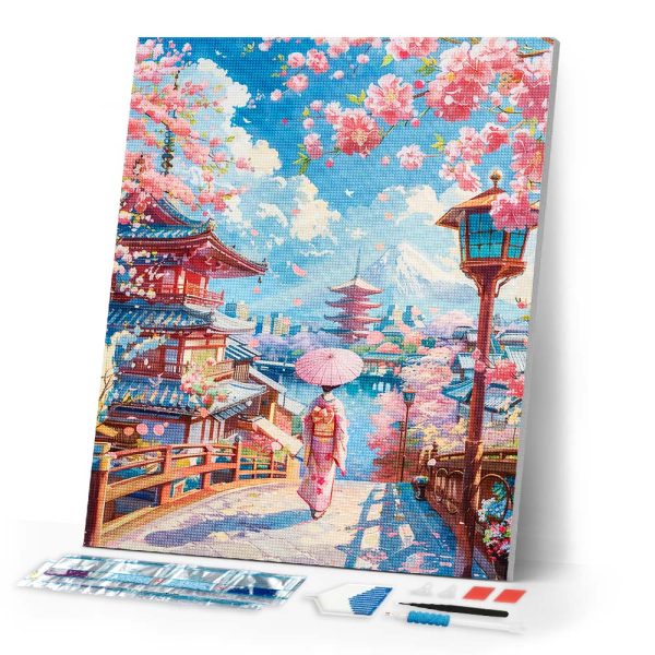Diamond Painting - Sakura Street in Kyoto Hot on Sale