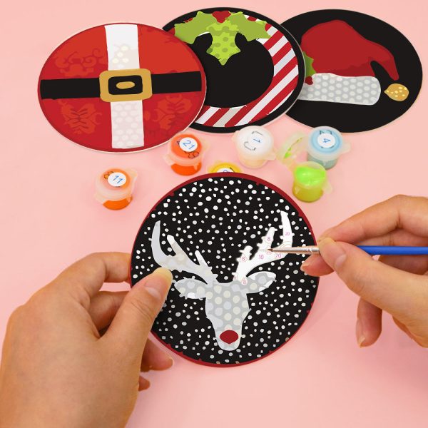 Paint by numbers 6  Coasters (4 pieces) - Creative Christmas Gift Fashion - Image 5