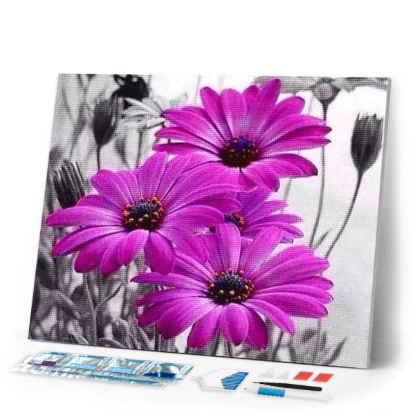 Diamond Painting - Purple Daisies Online Sale