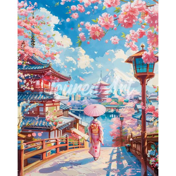 Diamond Painting - Sakura Street in Kyoto Hot on Sale - Image 2