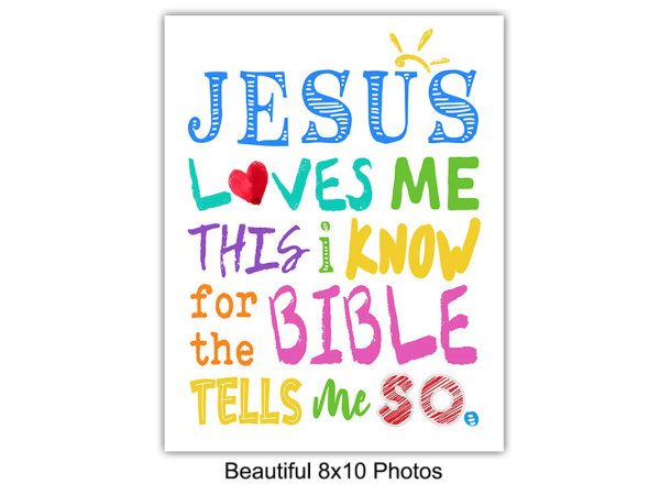 Jesus Loves Me - Trust in the Lord With All Your Heart - Child of God Wall Decor - Religious Scripture Wall Decor - Catholic Christian Gifts for Women, Kids, Pastor, Minister - Bible Verse Wall Art Online - Image 5