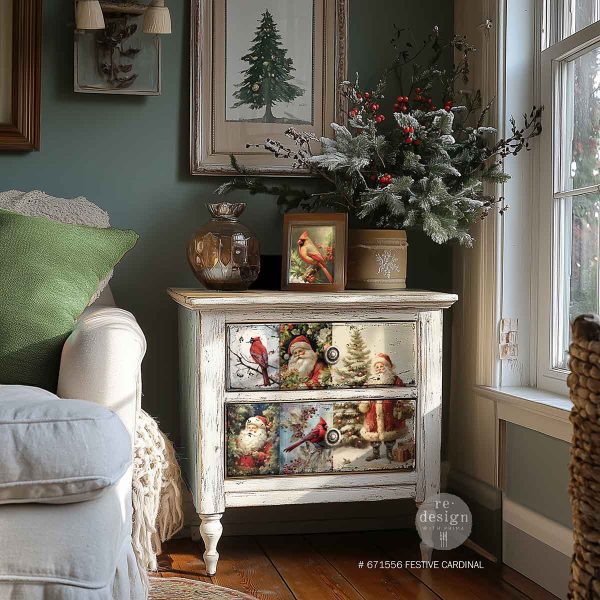 Tear Resistant Redesign with Prima Decoupage Decor Tissue Paper - Festive Cardinal (A3) 12 x16  (3 sheets) Hot on Sale - Image 2